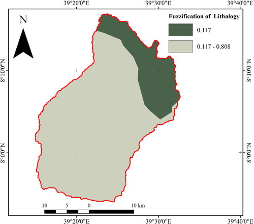 Figure 14. Fuzzified distance to settlement proximity suitability map.