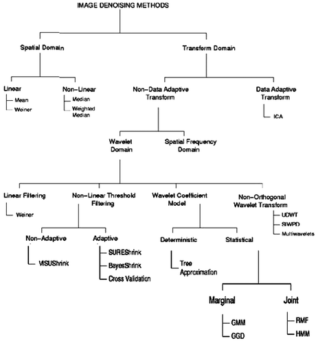 FIGURE 1 Hierarchical structure of current image denoising approaches (Motwani et al. Citation2004).