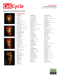 Cover image for Cell Cycle, Volume 13, Issue 22, 2014