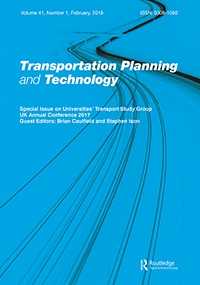 Cover image for Transportation Planning and Technology, Volume 41, Issue 1, 2018