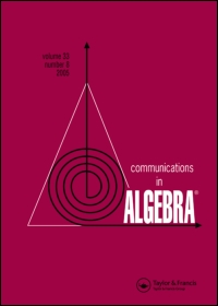 Cover image for Communications in Algebra, Volume 33, Issue 6, 2005