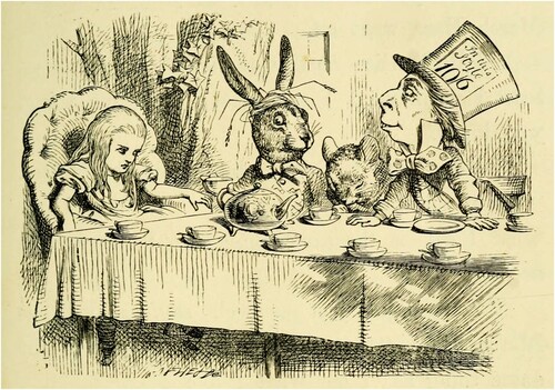 Figure 1. Alice at the mad tea-party (Carroll Citation1866, 97).