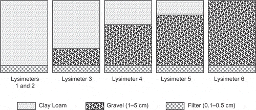 Figure 3 Stratigraphy of installed lysimeters.