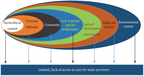 Figure 1. Layers of barriers to care for male survivors.