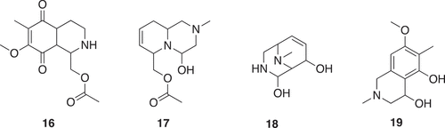 Figure 4. Two ring fragments from a Scaffold Tree analysis of renieramycin [Citation4]