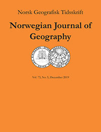 Cover image for Norsk Geografisk Tidsskrift - Norwegian Journal of Geography, Volume 73, Issue 5, 2019