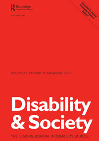 Cover image for Disability & Society, Volume 37, Issue 10, 2022