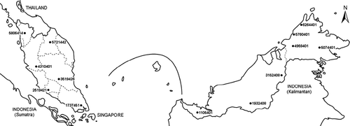 Fig. 1 Locations of gauging stations in Malaysia.