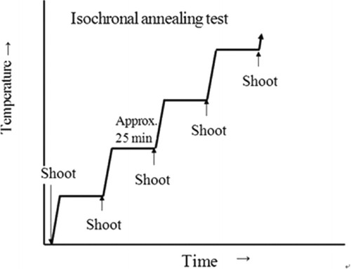 Fig. 8 Temperature change in the isochronal annealing and TEM observations.