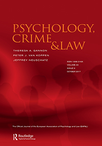 Cover image for Psychology, Crime & Law, Volume 23, Issue 9, 2017