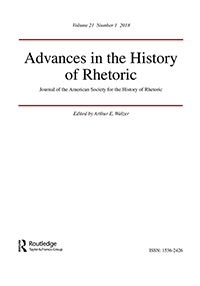 Cover image for Journal for the History of Rhetoric, Volume 21, Issue 1, 2018