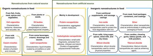 Figure 10 A wide variety of nanoscale materials potentially present in foods from both natural and artificial sources.