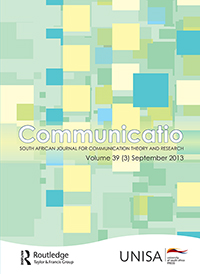 Cover image for Communicatio, Volume 39, Issue 3, 2013