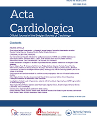 Cover image for Acta Cardiologica, Volume 73, Issue 6, 2018