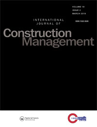 Cover image for International Journal of Construction Management, Volume 19, Issue 2, 2019