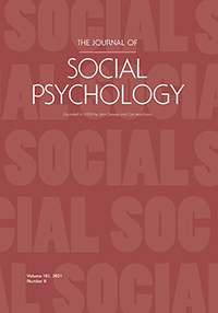Cover image for The Journal of Social Psychology, Volume 161, Issue 6, 2021