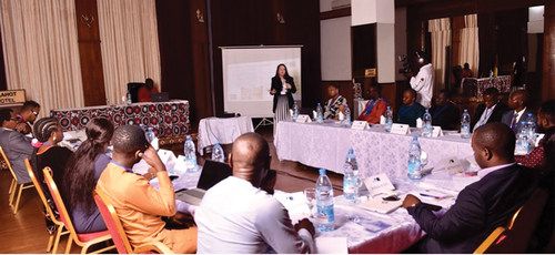 Figure 1. Group workshopping the potentials and ambiguities of humor and laughter for joyful methodologies in Yaoundé, Cameroon. March 2023. Source: Césaire Shooting, Cameroon.