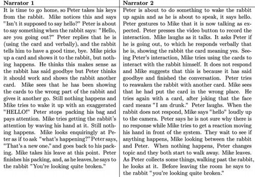 FIGURE 3 Two narrative descriptions of the same event.