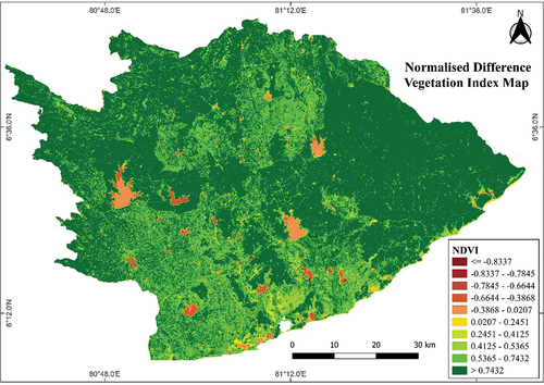 Figure 12. NDVI results of the study area.