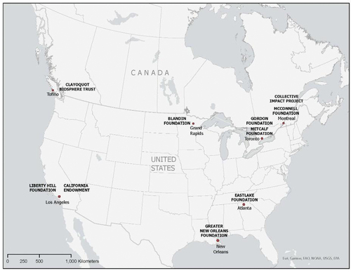 Figure 1. Map of case studies.