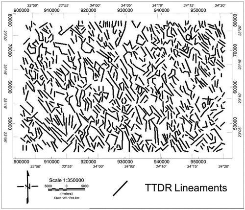 Figure 14. Lineaments trend of TTDR.