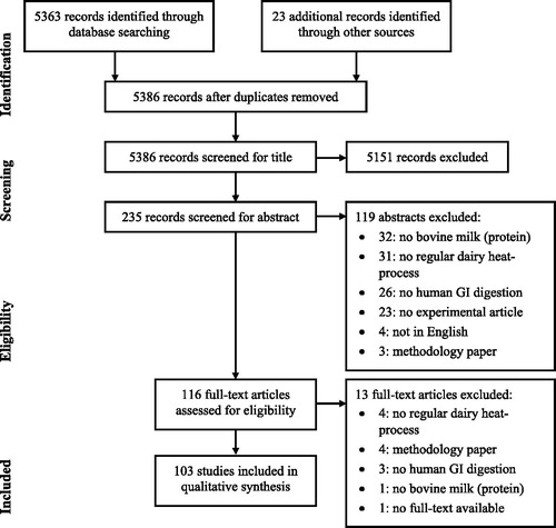 Figure 4. Database search results according the PRISMA statement (Moher et al. Citation2009).