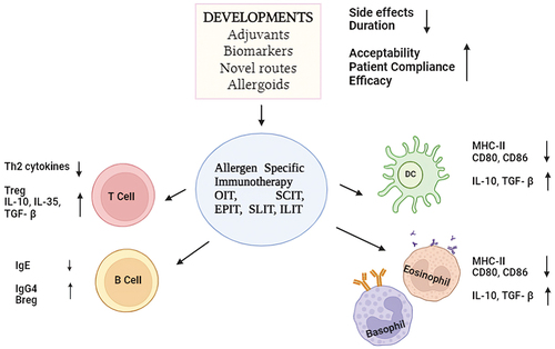 Figure 2. Immunotherapy tailored to allergens, processes, and cellular responses.