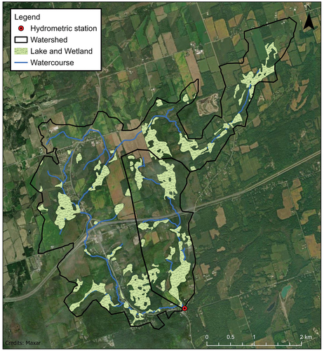 Figure 10. Watershed and sub-watersheds upstream of station 02HD018 in Ontario.