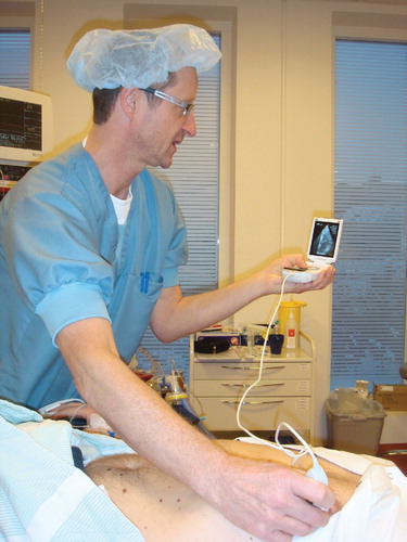 Figure 1. Pocket echocardiography at the bedside.