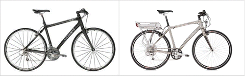 Figure 1. The bicycle images shown in the conjoint experiment. Normal bike on the left and e-bike on the right.