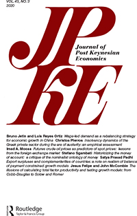 Cover image for Journal of Post Keynesian Economics, Volume 43, Issue 3, 2020