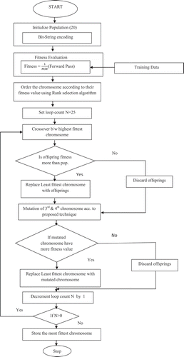 Figure 7. Genetic optimization of ANN weights.