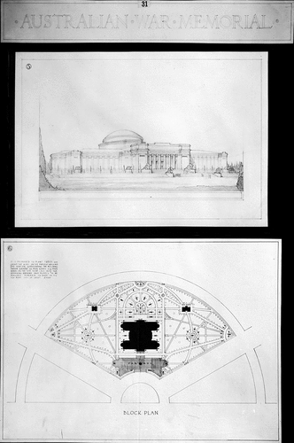 Figure 6. Hennessy, Hennessy, Keesing & Co., competition design for the Australian War Memorial, perspective view (1925–26). Collection: National Archives of Australia.