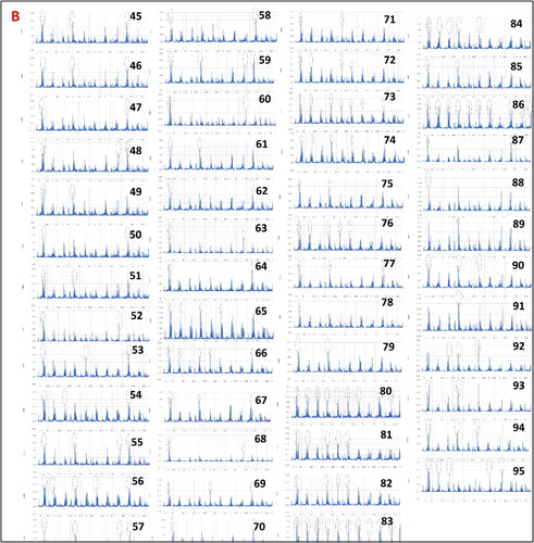 Figure 6. (A,B) Representation of precipitation day hour max trend in 95 administrative blocks of Uttarakhand.