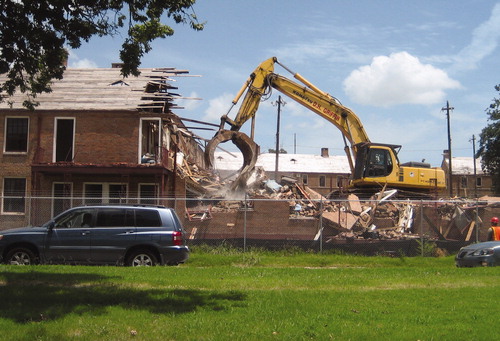 Figure 5. Lecture Slide 17.30: Infrogmation, New Orleans: Demolition Work Ongoing of the Lafitte Housing Projects (2008). (Creative Commons BY-SA 3.0.)