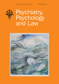 Cover image for Psychiatry, Psychology and Law, Volume 23, Issue 3, 2016