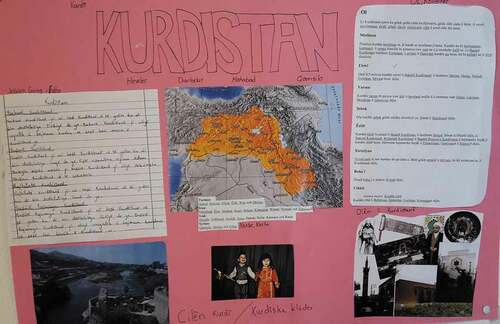Picture 3. Student work about Kurdistan on the wall