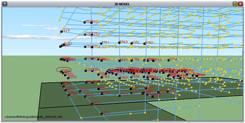 Figure 18. All nodes within a 40-m walking distance to node 3354.