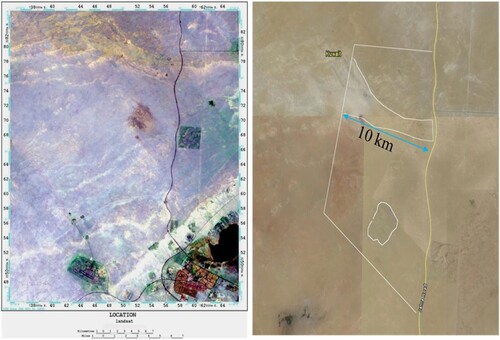 Figure 1. Landsat image of 2000 and 2006 before and after refilling of the Liyah area.