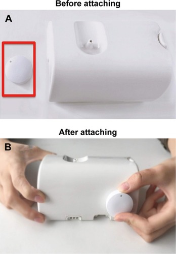 Figure 1 Photographs of an electronic smart device and nebulizer.