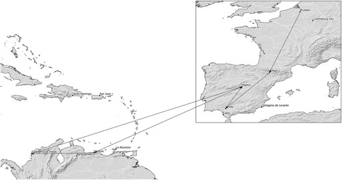 Figure 2. Life-trajectory of Elena Juana Bertodano Knepper (Brussels, 1686 - Madrid, ca. 1759).