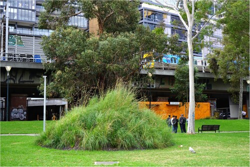 Figure 6. Tom Nicholson, 2021, Chimney in Store (Towards a Monument to Batman’s Treaty), Batman Park, Melbourne.