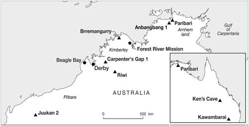 Figure 1. Location of sites mentioned in the text.