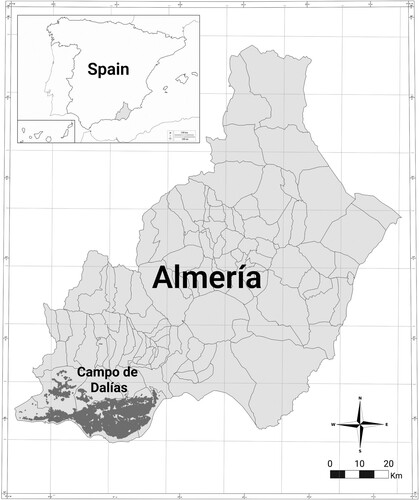 Figure 1. Location of Campo de Dalías in southeastern Spain.