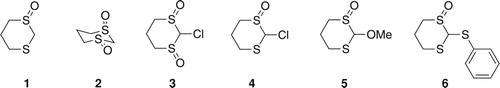 Figure 1. 1,3-Dithiane oxide derivatives 1–6.