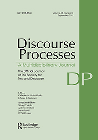 Cover image for Discourse Processes, Volume 60, Issue 8, 2023