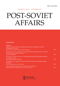 Cover image for Post-Soviet Affairs, Volume 33, Issue 5, 2017