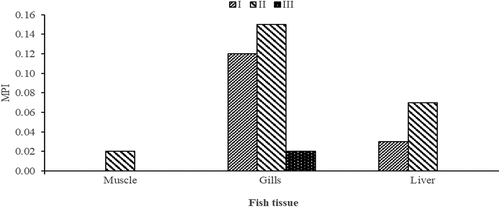 Figure 2. Metal Pollution Index (MPI) of the different tissues of Labeobarbus marequensis at different sampling sites from Solwezi River, Zambia.