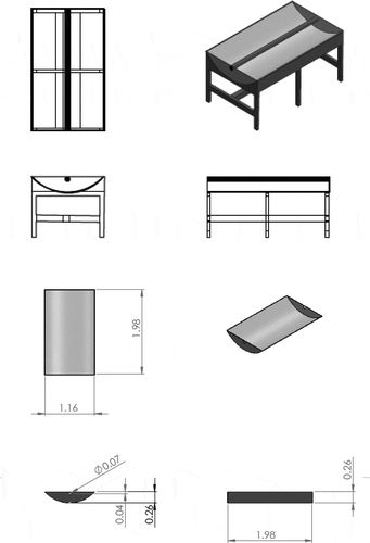 Figure 17. The orthographic and component drawings of the reheating unit.