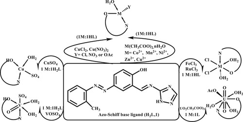 Scheme 1. Scheme for the preparation of metal complexes in ethanol/Reflux 5 hs.